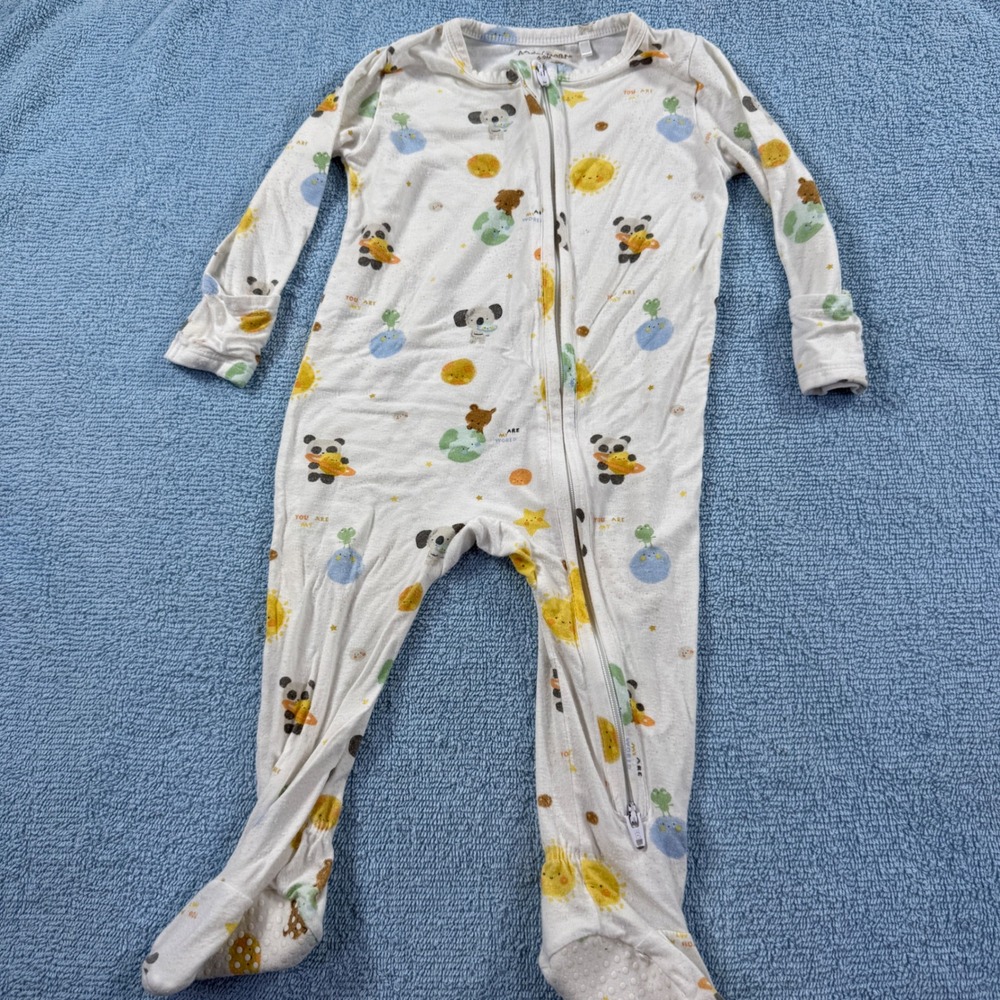 Angel Dear Bamboo Viscose‎ Panda Koala Space Two-Way Zip Footie Sleeper 6-9M